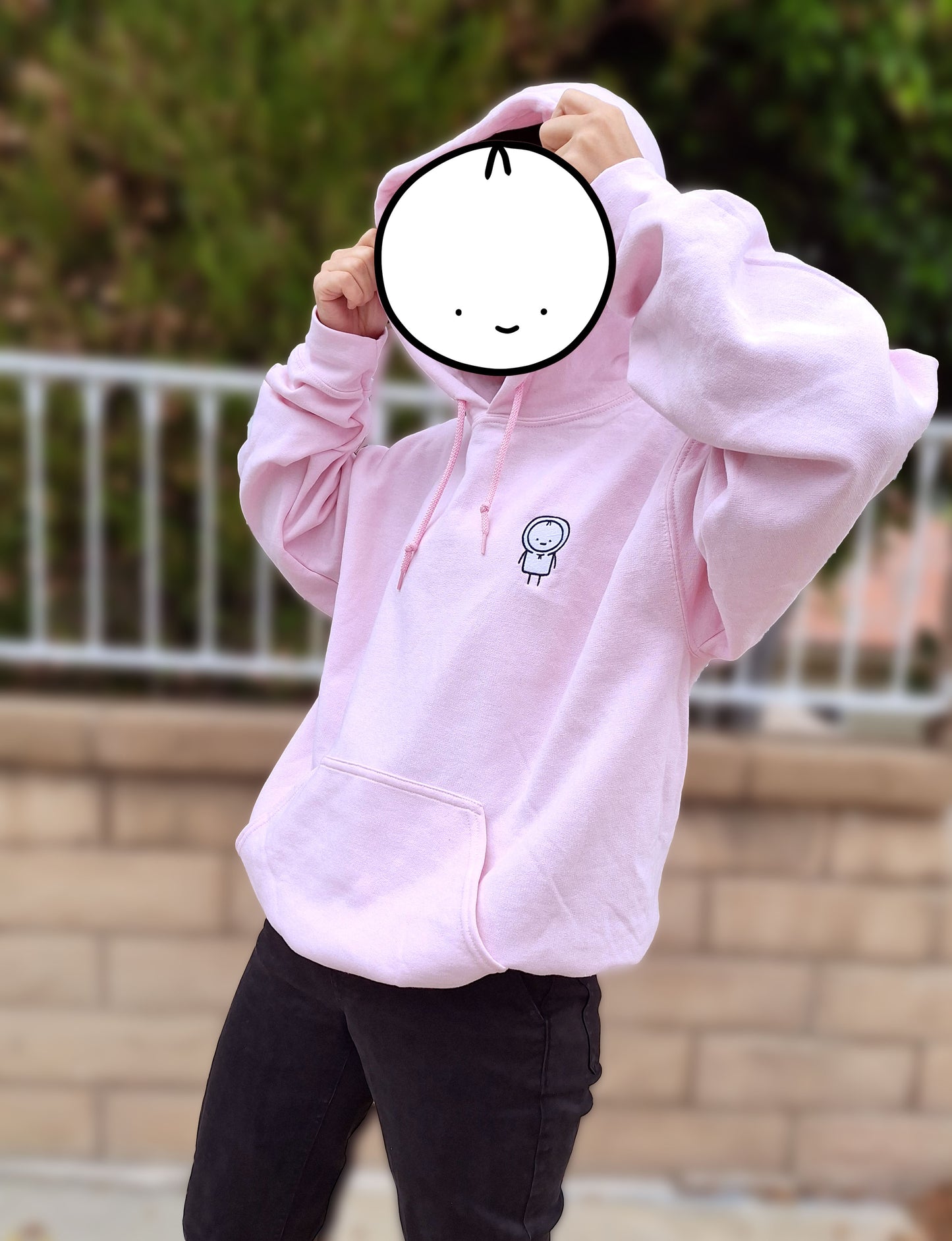 Embroidered Coconut Milk's Pink Hoodie